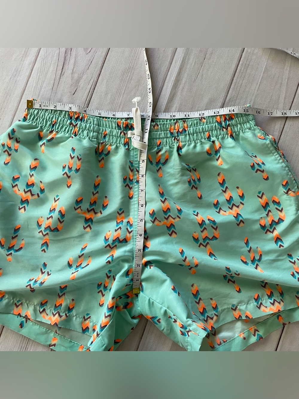Chubbies Swim Trunks Shorts Mens XL Mint Green Cactus Print USA Drawstring Pool - Picture 13 of 15